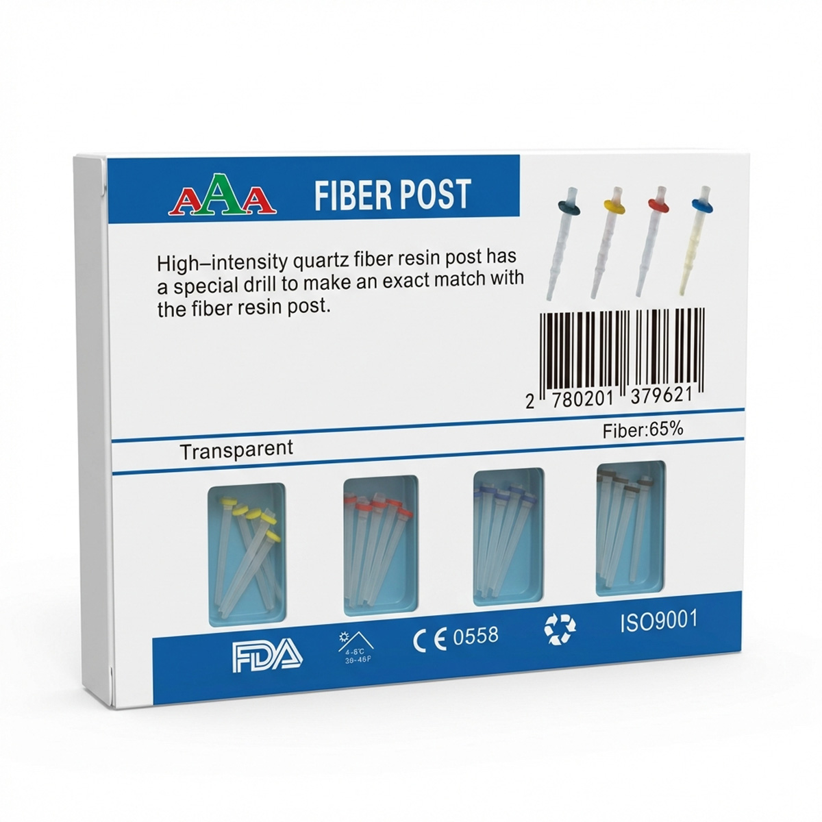 AAA Dental Fiber Post Kit (Pack of 20 Posts + 4 Drills)