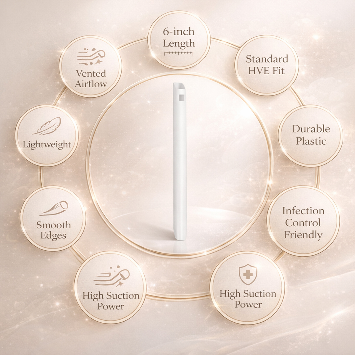 Oro Vented Oral Evacuation Tips - 6 inches (Pack of 100)