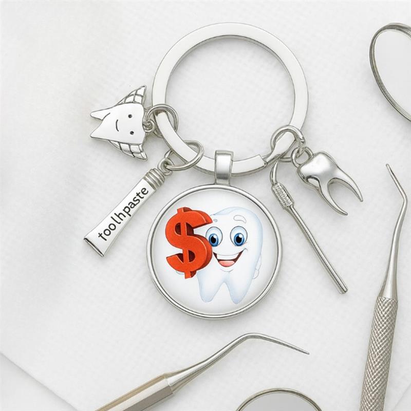iDENTical Tooth Charm Keychain - White ZYR-4071