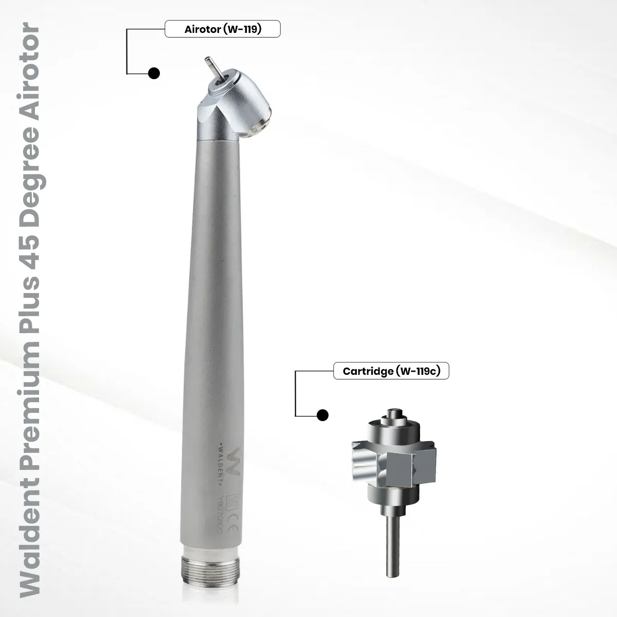 Waldent Premium Plus 45 Degree Airotor Handpiece And Cartridge