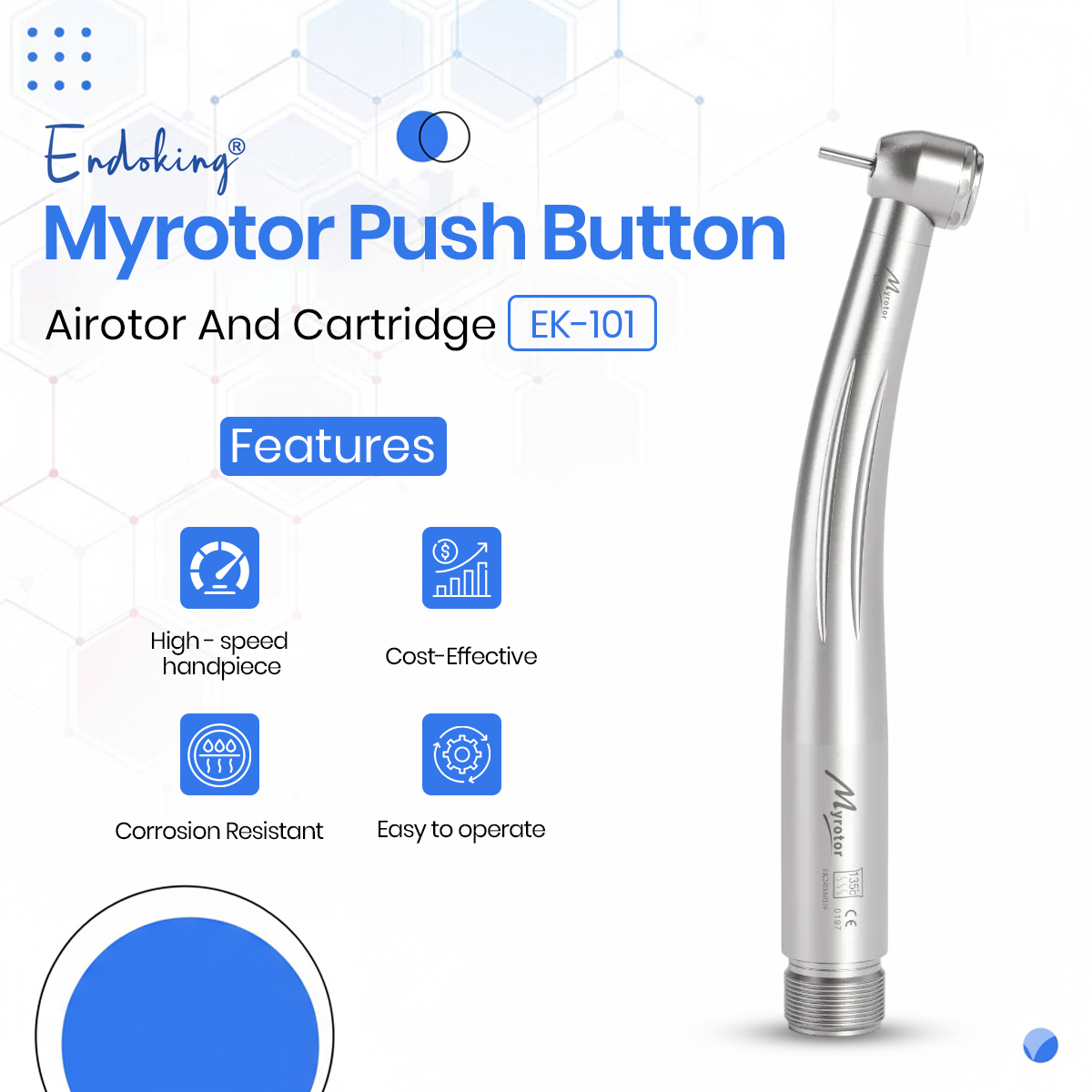Endoking Myrotor Push Button Airotor And Cartridge
