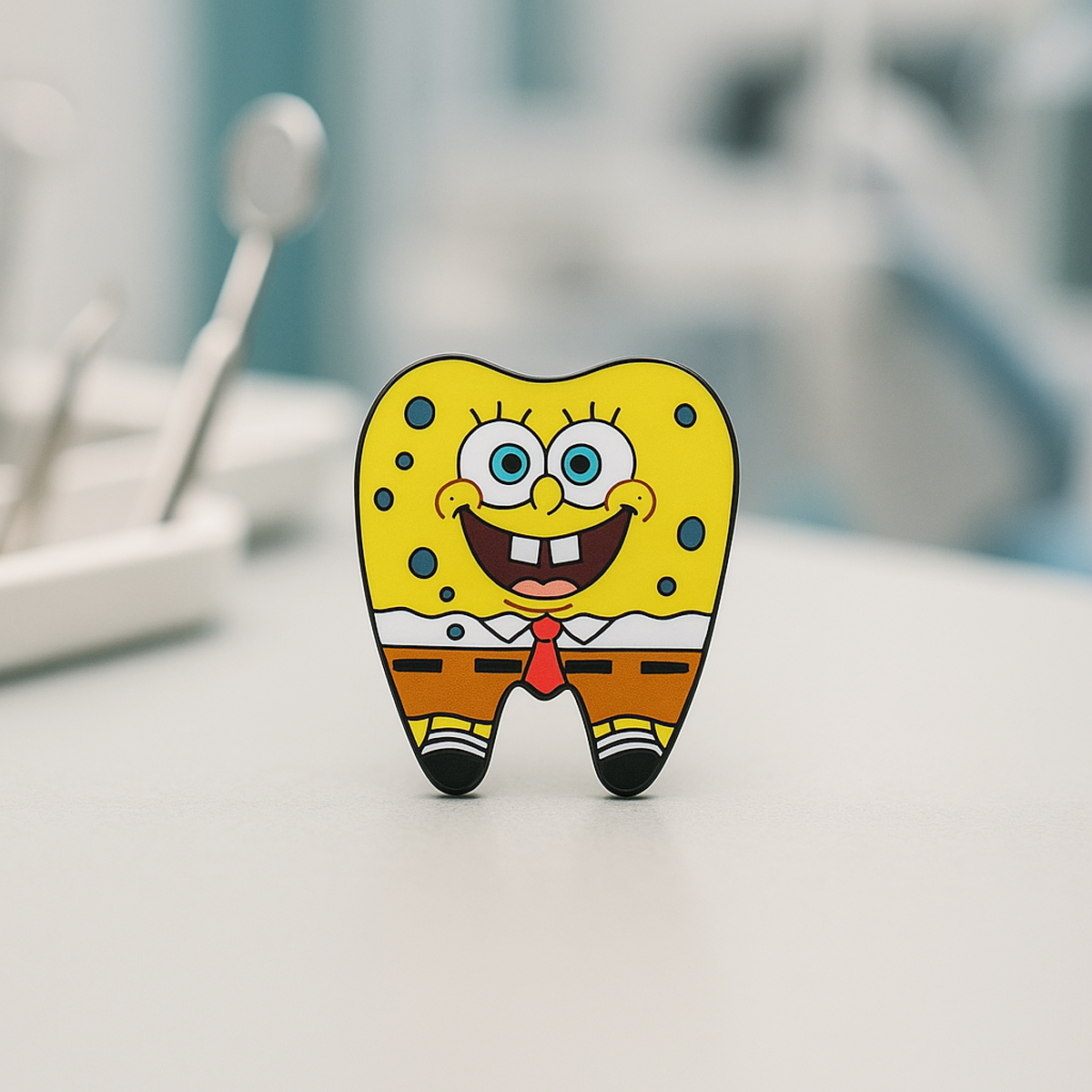 iDentical SpongeBob Tooth Shape Brooch - Pack of 1 (ZYR-7013)