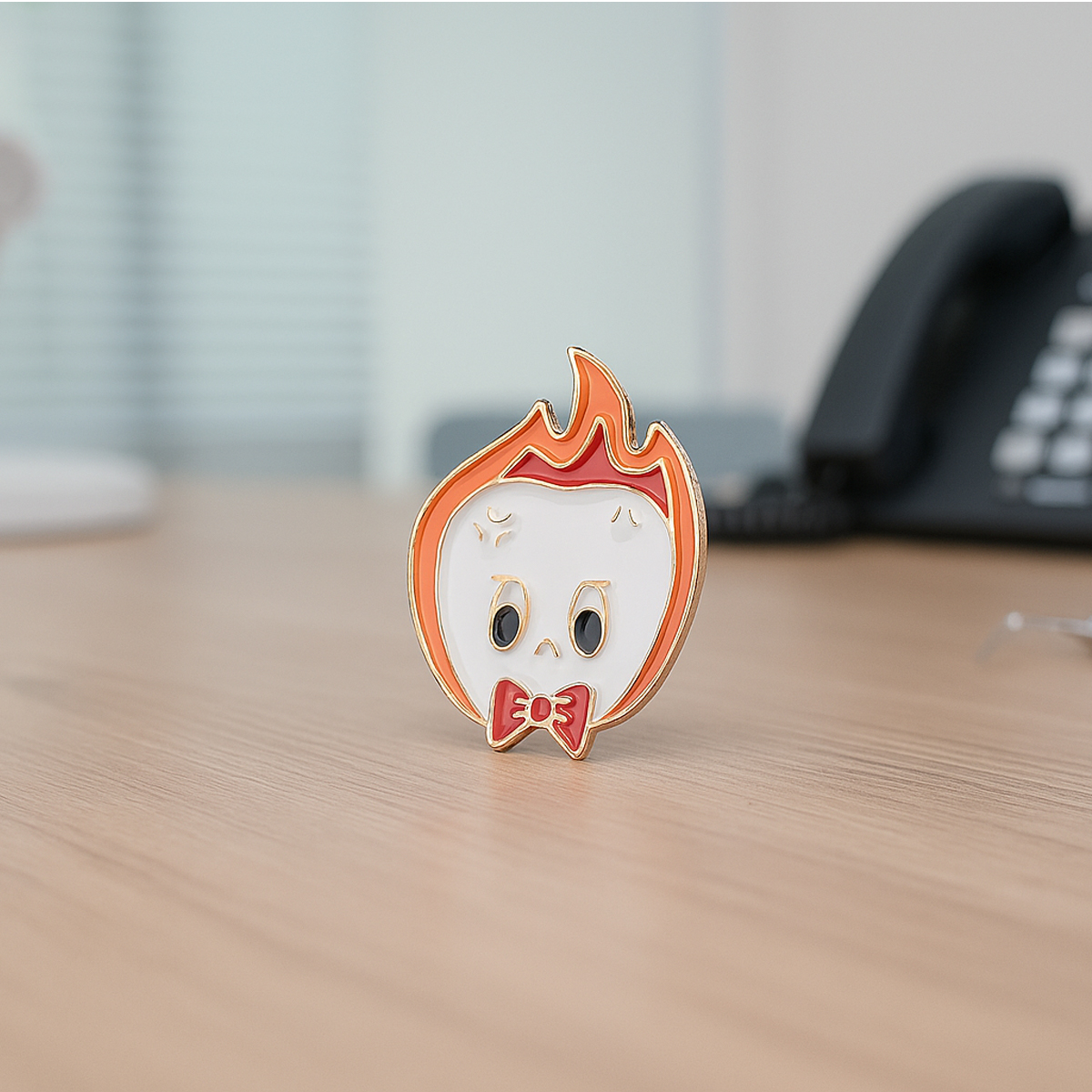 iDentical Tooth With Flame Hair & Bow Tie Shape Brooch – Pack of 1 (ZYR-7375)