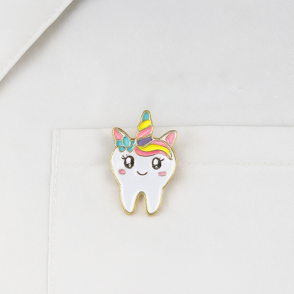 IDentical Unicorn Tooth Shape Brooch - Pack of 1 (ZYR-7358)