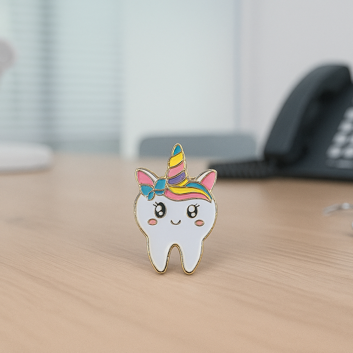 IDentical Unicorn Tooth Shape Brooch - Pack of 1 (ZYR-7358)