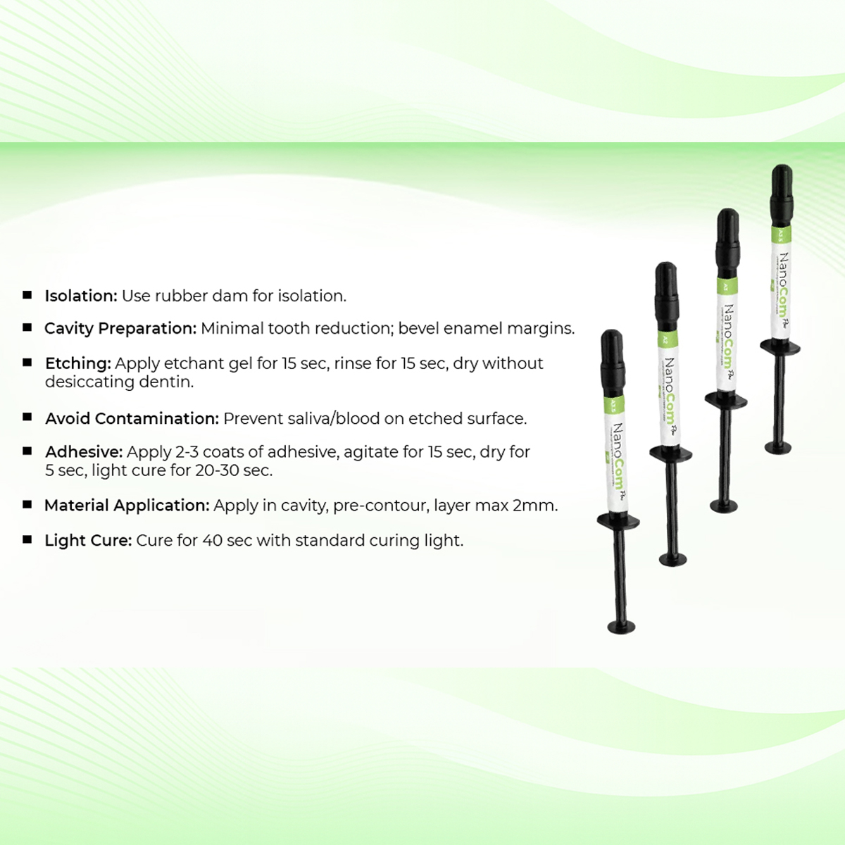 DentGist NanoCom Flowable Composite Refills 2g