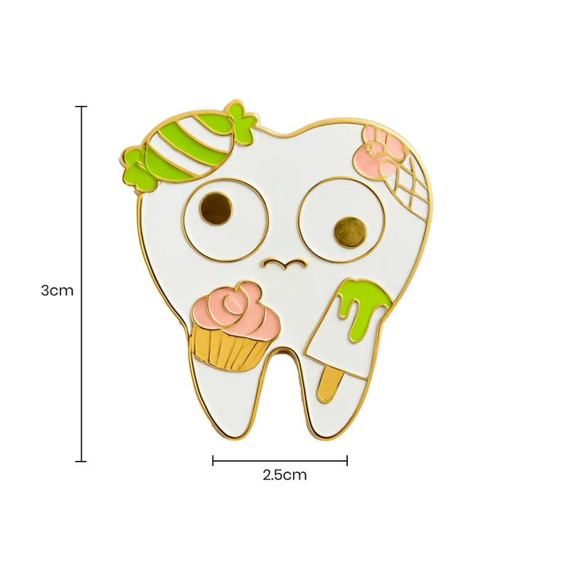 iDentical Tooth Shape Brooch With Candy Design - Pack Of 1 (ZYR-7363)