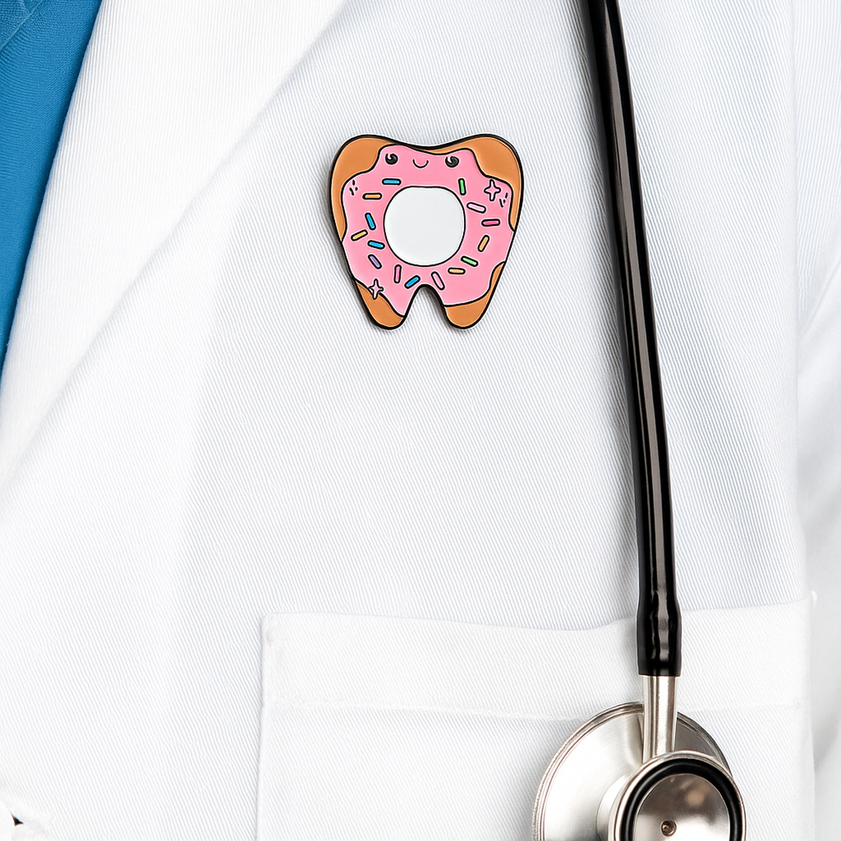 iDentical Donut Tooth Shape Brooch - Pack of 1 (ZYR-7370)