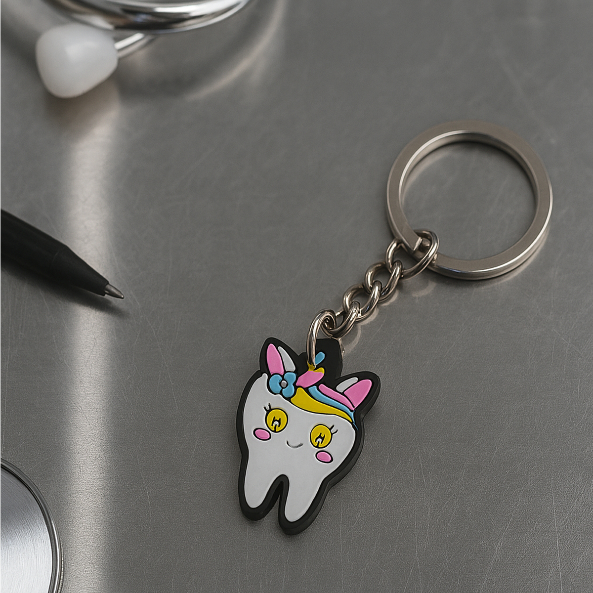 iDENTical Unicorn Tooth Shape Keychain ZYR-3006-1
