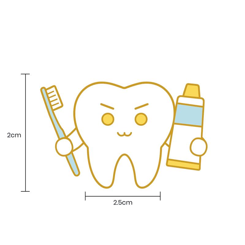 iDentical Tooth With Toothbrush & Toothpaste Shape Brooch - Pack Of 1 (ZYR-7367)