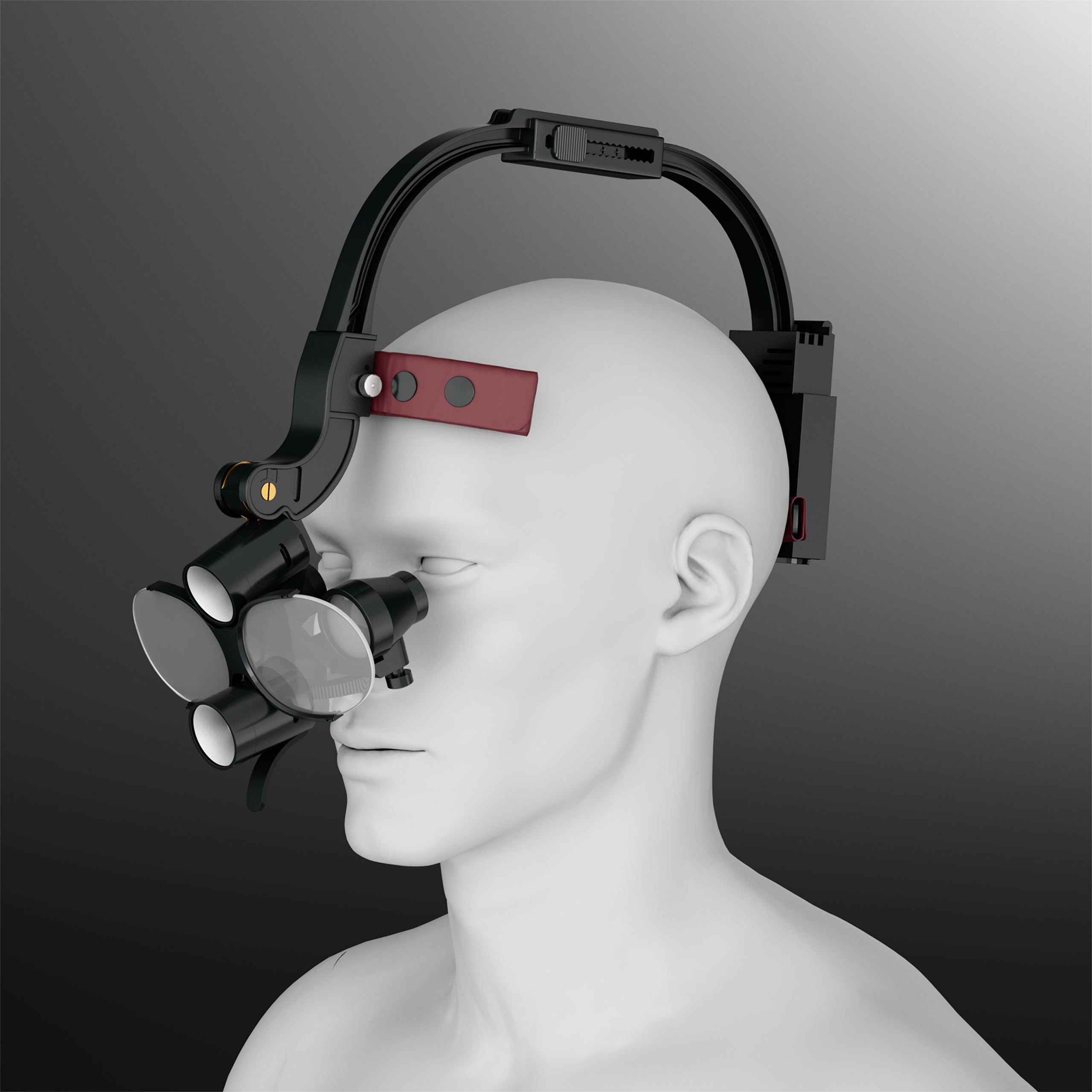Waldent Head Mounted Double Light Magnifying Surgical Loupes