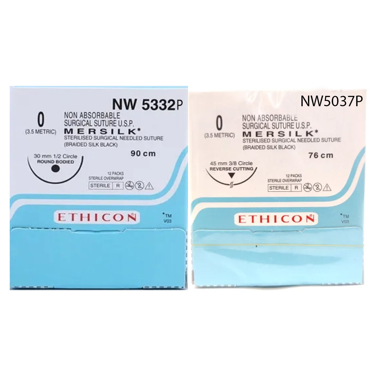 Ethicon Mersilk #0 Black Braided Suture