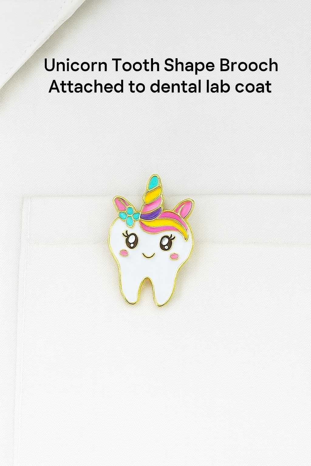 IDentical Unicorn Tooth Shape Brooch - Pack of 1 (ZYR-7358)