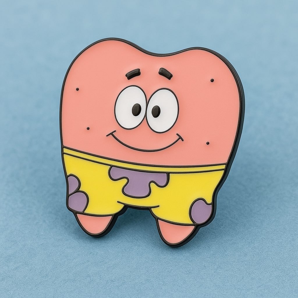 iDentical Patrick Star Tooth Shape Brooch - Pack of 1 (ZYR-7014)