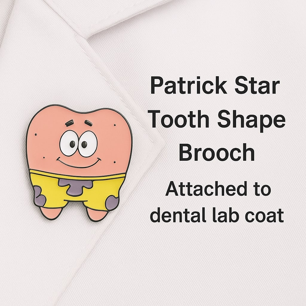 iDentical Patrick Star Tooth Shape Brooch - Pack of 1 (ZYR-7014)