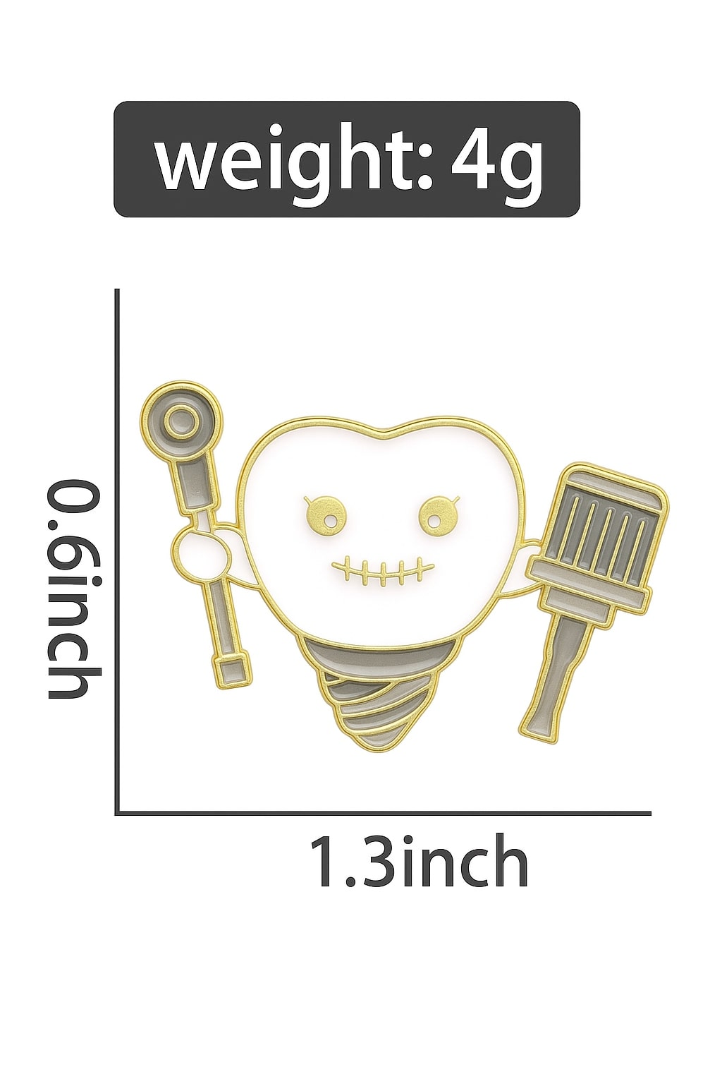 iDentical Implant With Ratchet & Driver Tooth Shape Brooch - Pack Of 1 (ZYR-7360)