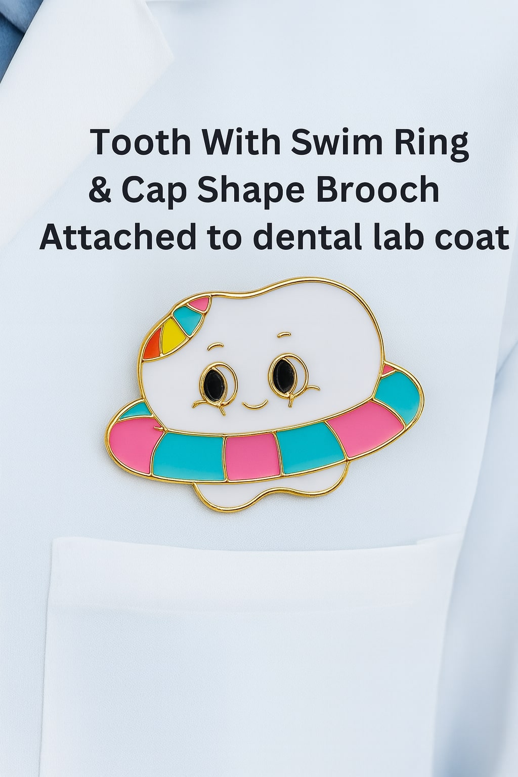 iDentical Tooth With Swim Ring & Cap Shape Brooch – Pack Of 1 (ZYR-7376)