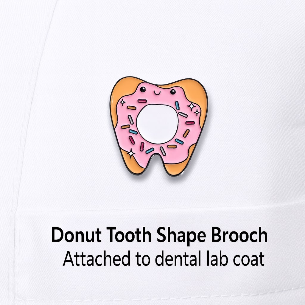 iDentical Donut Tooth Shape Brooch - Pack of 1 (ZYR-7370)
