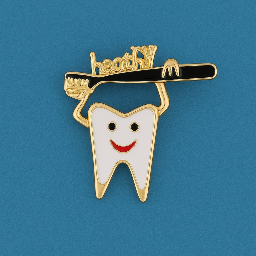 iDentical Tooth Holding Giant Toothbrush Shape Brooch – Pack Of 1 (ZYR-4014)