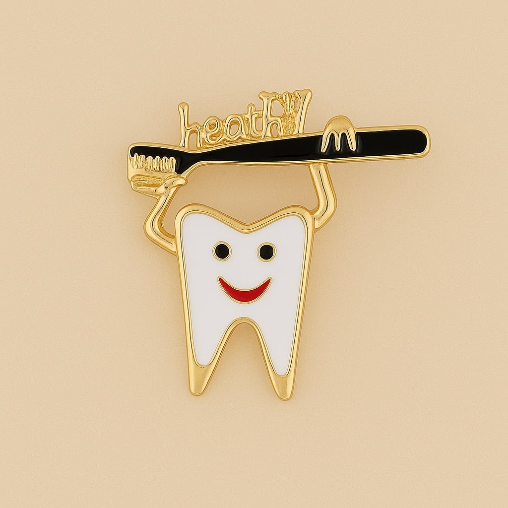 iDentical Tooth Holding Giant Toothbrush Shape Brooch – Pack Of 1 (ZYR-4014)