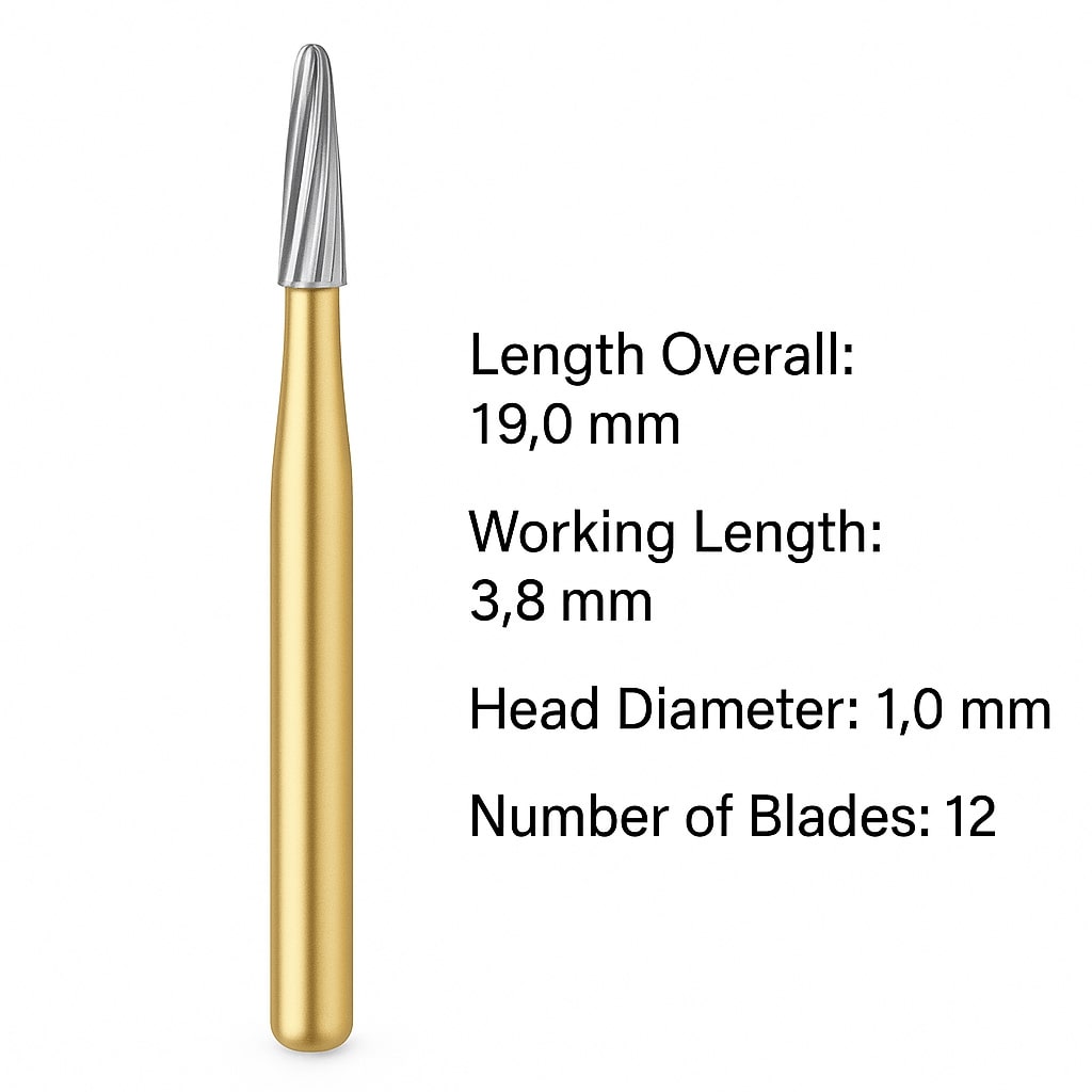 SS White Bullet Finishing Bur-12 Blades #7802 (Pack of 5)