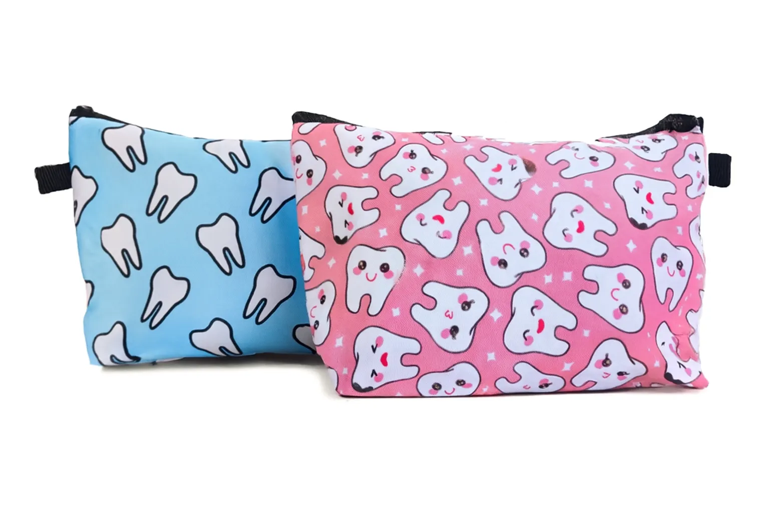 IDENTical Teeth Print Travel Pouch With Zipper