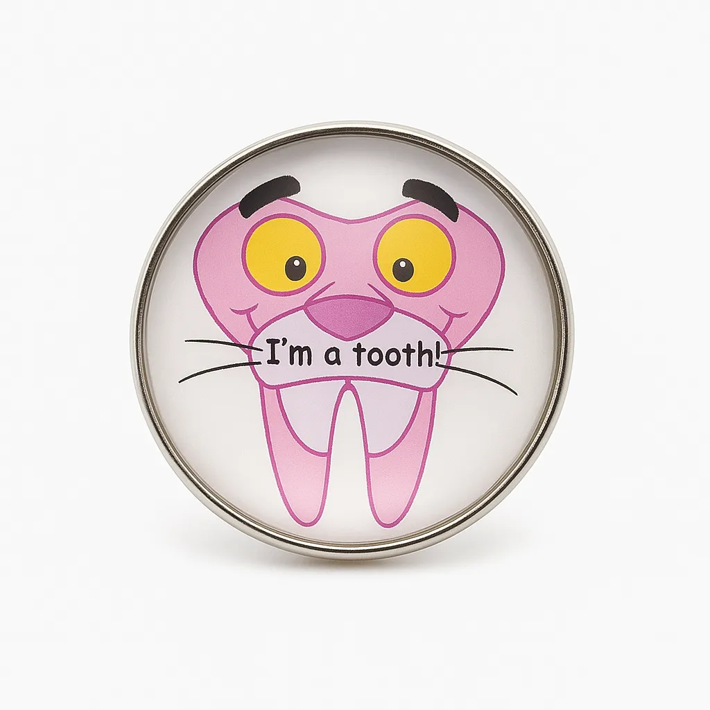 iDENTical Pink Panther Tooth Shape Brooch ZYR-4017