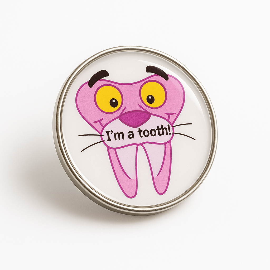 iDENTical Pink Panther Tooth Shape Brooch ZYR-4017