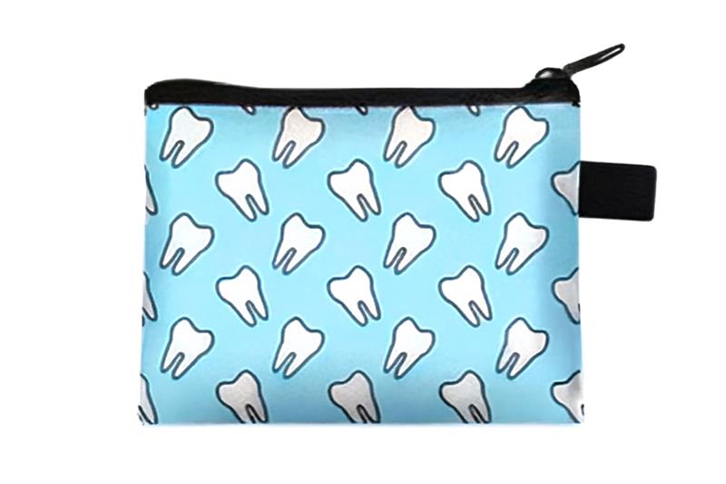 IDENTical Teeth Print Travel Pouch With Zipper