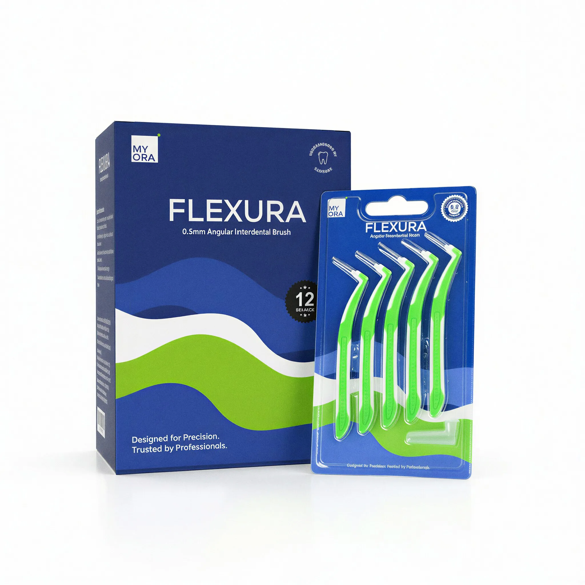 MyOra Flexura Angular Interdental Brush 0.5mm - Pack Of 12 (5 Pcs/Pack)