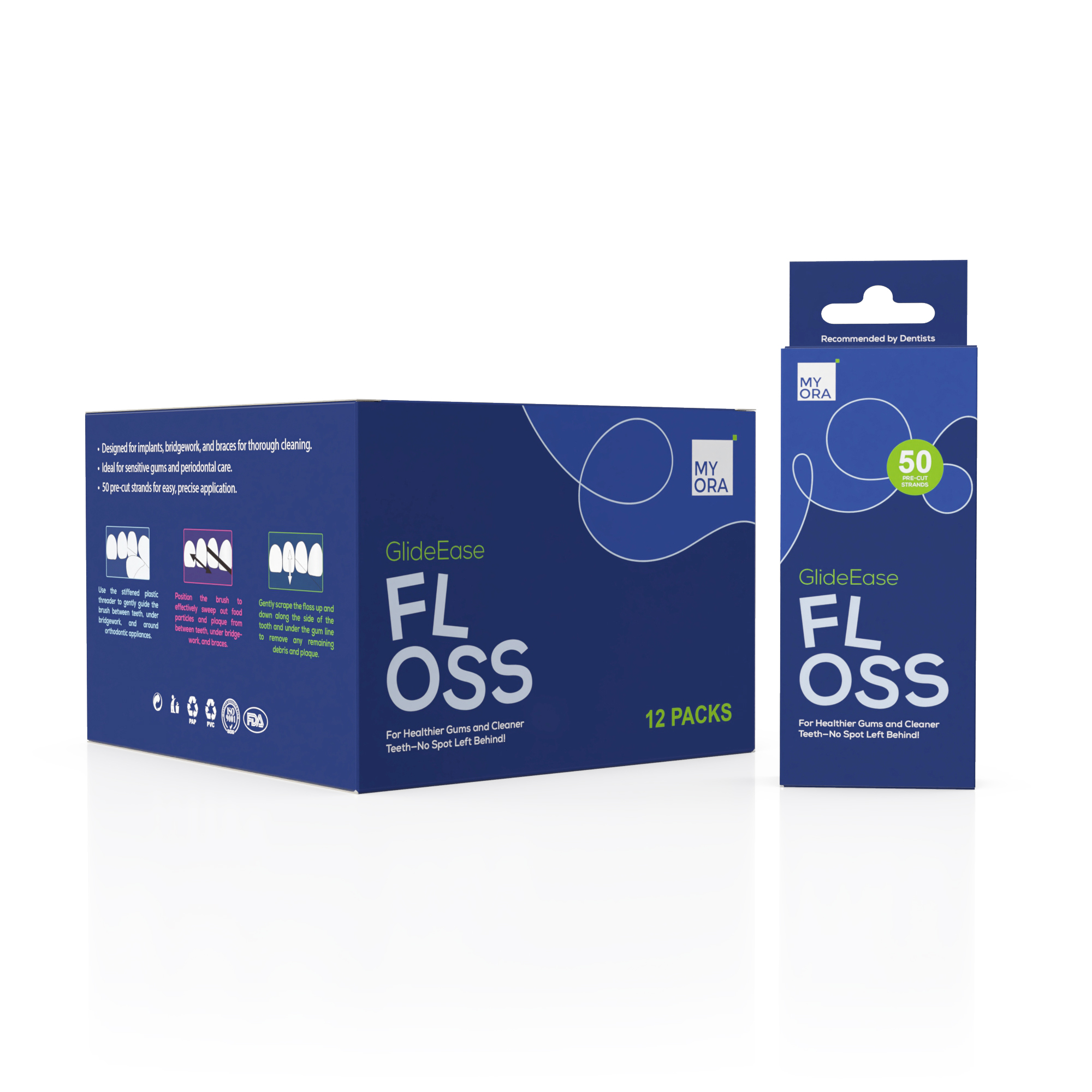 MyOra GlideEase Floss - Pack Of 12 (50 Pcs/Pack)