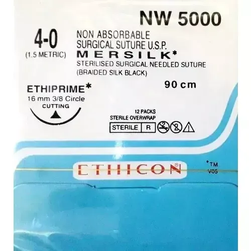 Ethicon Mersilk #4-0 Black Braided Suture