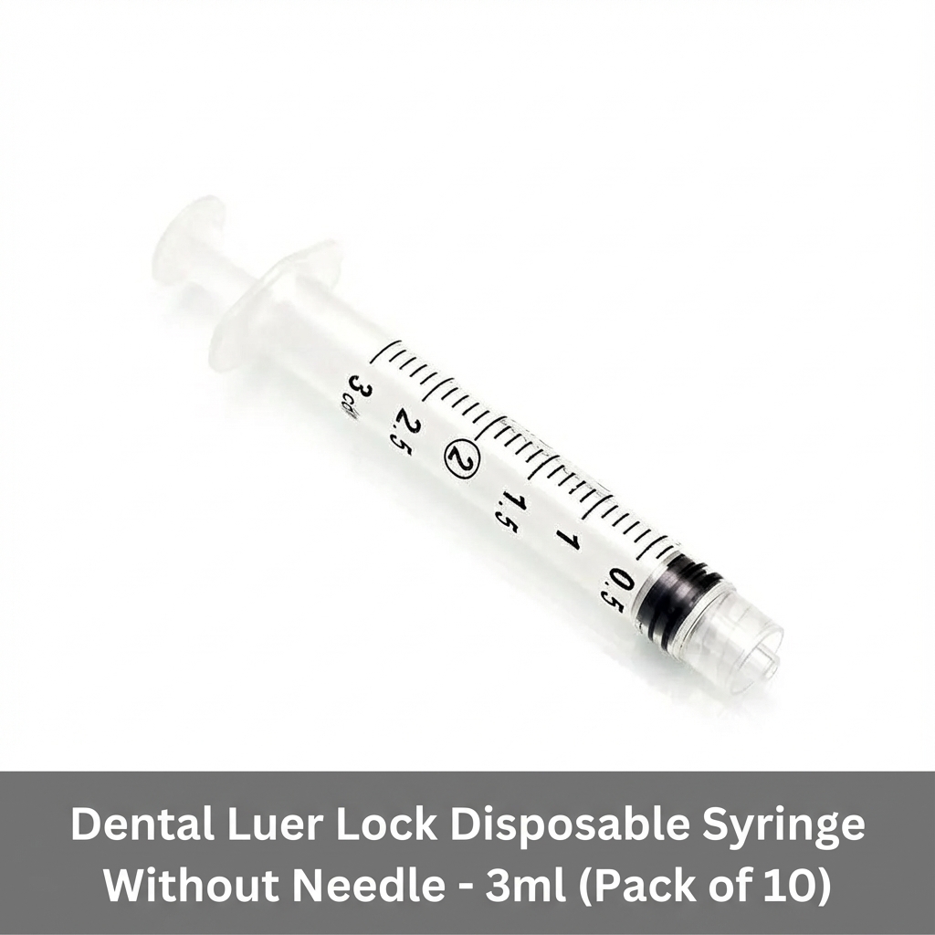 Dental Luer Lock Disposable Syringe Without Needle - 3ml (Pack of 10)