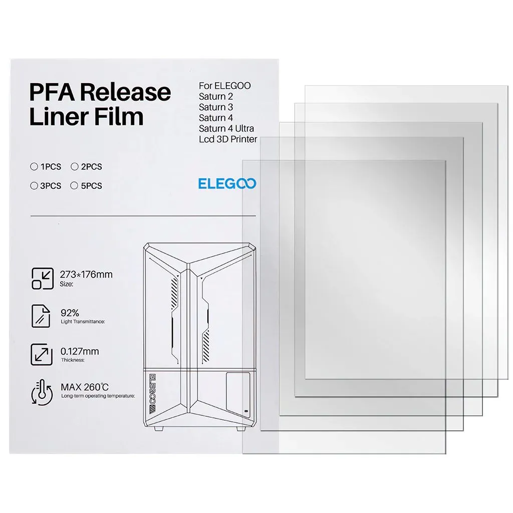 Elegoo Saturn 4 3D Printer PFA Film (Pack of 5)