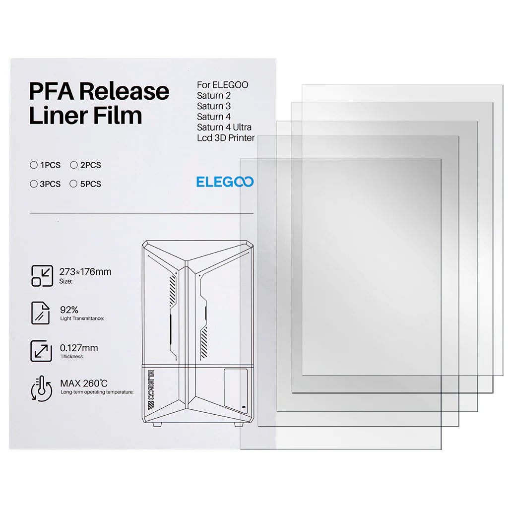 Elegoo Mars 5 / Mars 5 Ultra 3D Printer PFA Film (Pack of 5)