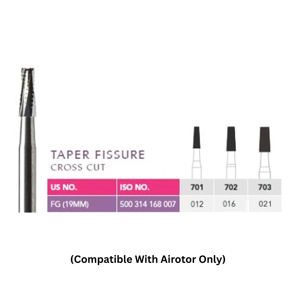 Prima Dental Carbide FG Airotor Burs Taper Fissure (Set Of 5 Burs)