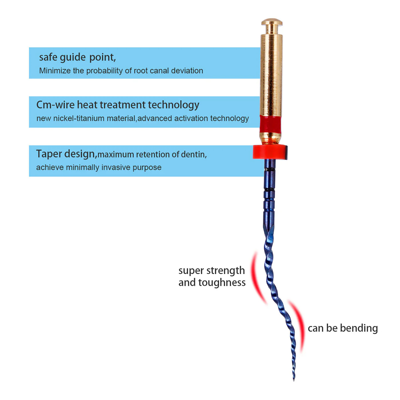 SuperEndo Blue Files 21mm Assorted (Pack of 6)