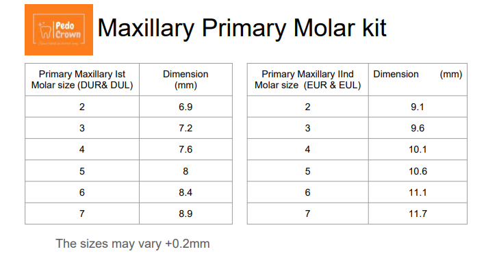 Pedo Crown Primary 2nd Upper Molar Refills