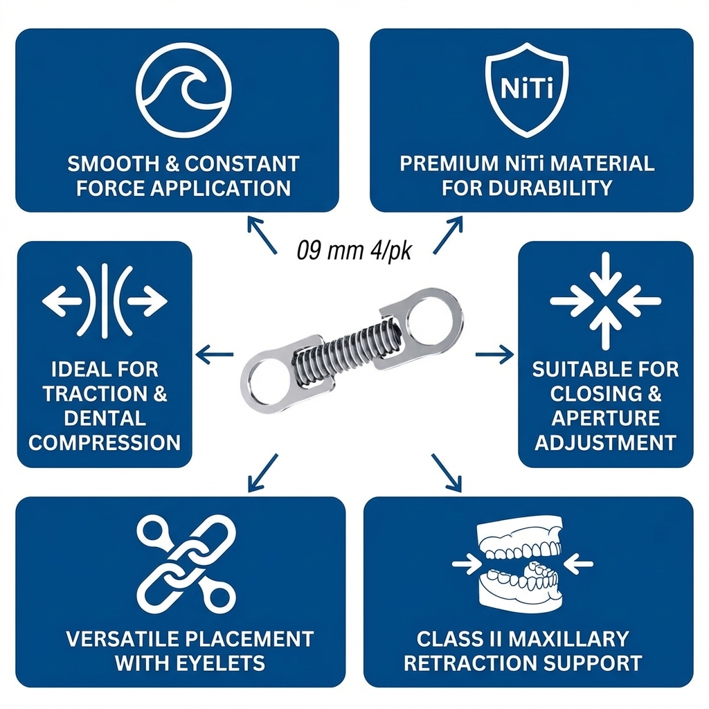 Morelli Niti Closed Coil Springs With Eyelets - Size 9 mm ( 3520065 )
