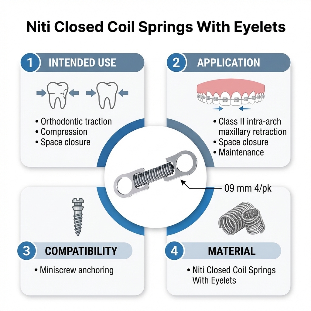 Morelli Niti Closed Coil Springs With Eyelets - Size 9 mm ( 3520065 )