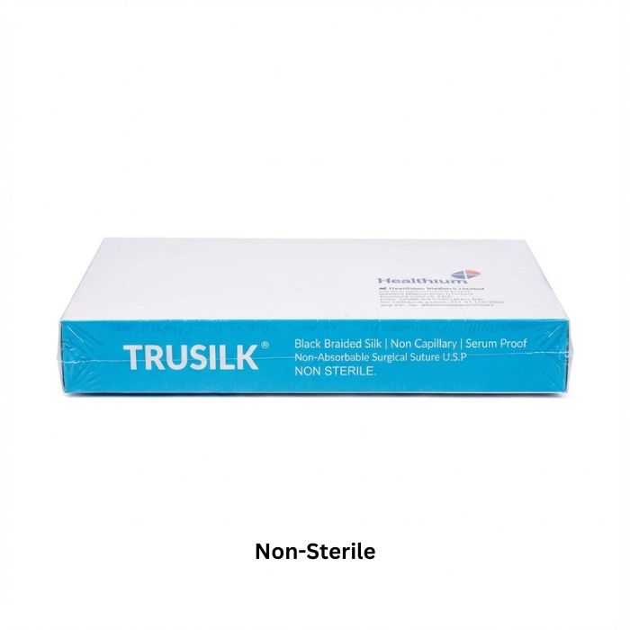 Healthium Trusilk #3-0 Black Braided Silk Suture Reel (B822) - 25mtr