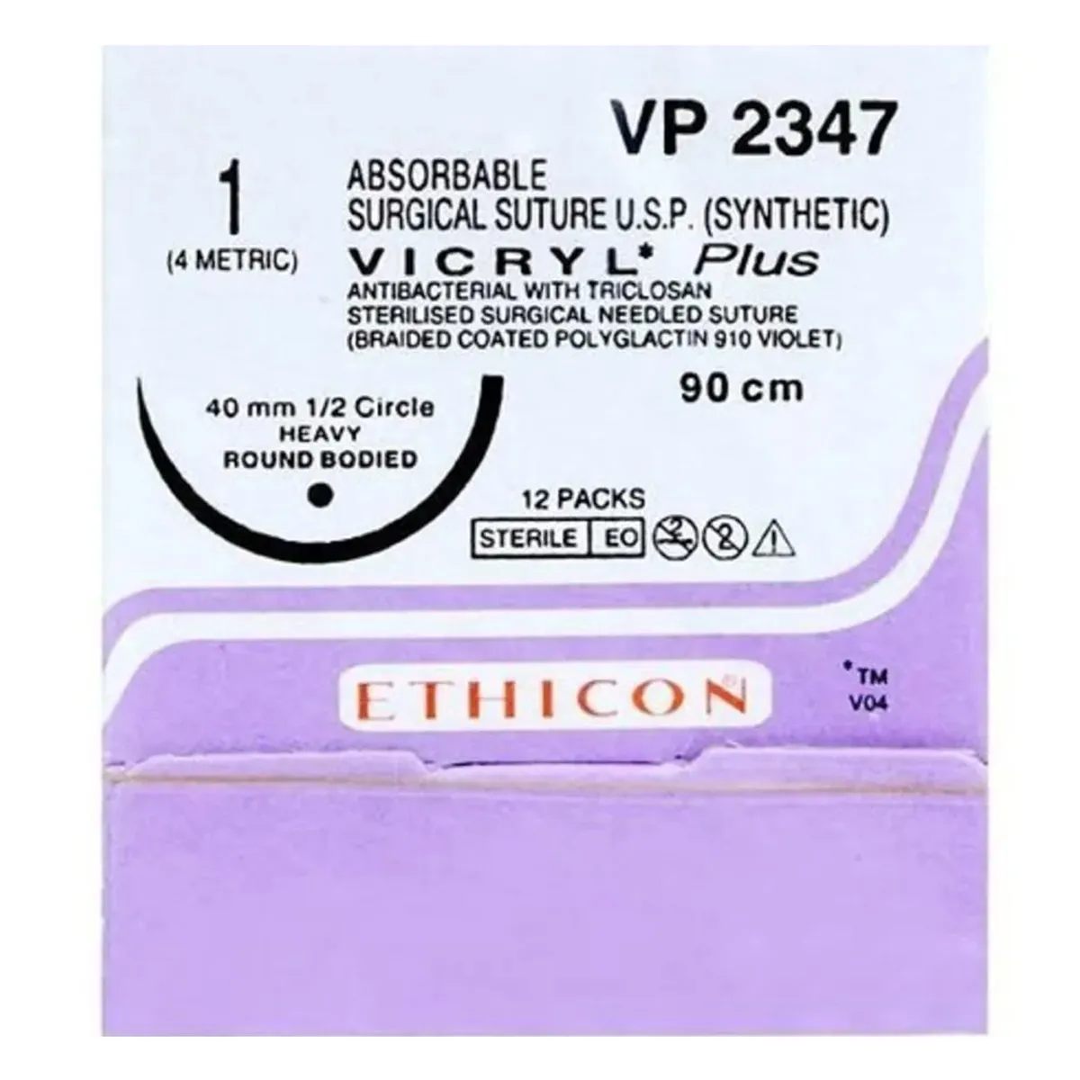 Ethicon Vicryl #1 Absorbable Violet Braided Suture