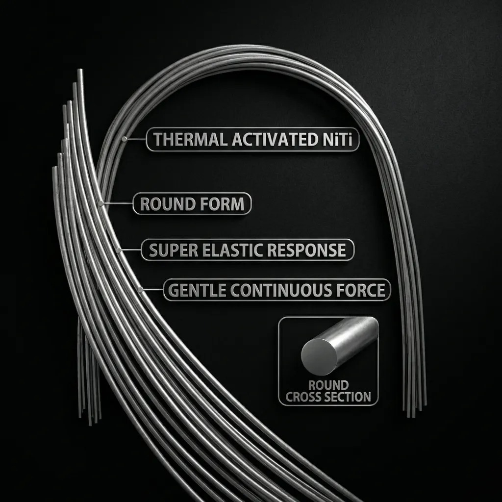 OrthoMetric Flexy NiTi Thermal 35ºC ALX Archwires - Round (10/Pk)