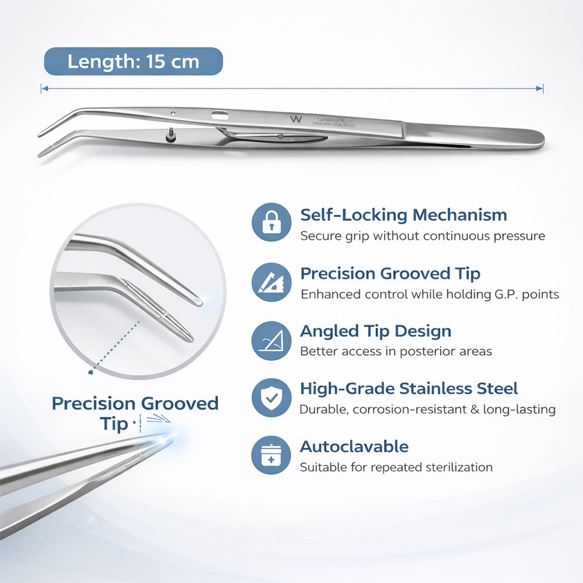 Waldent G.P. Holding Tweezers With Groove (23/111)