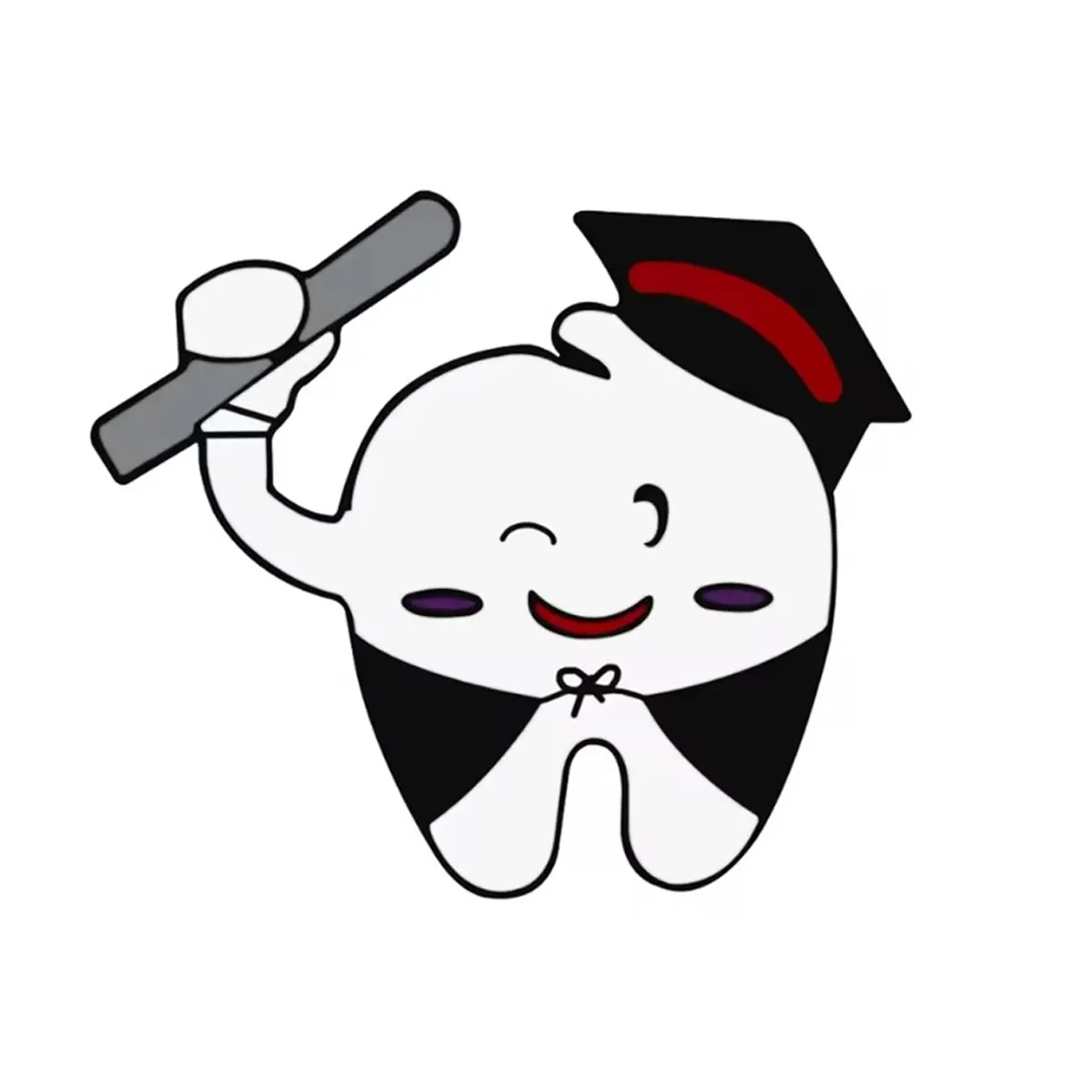 iDentical Tooth With Graduation Hat & Scroll Shape Brooch - Pack Of 1 (ZYR-4067)