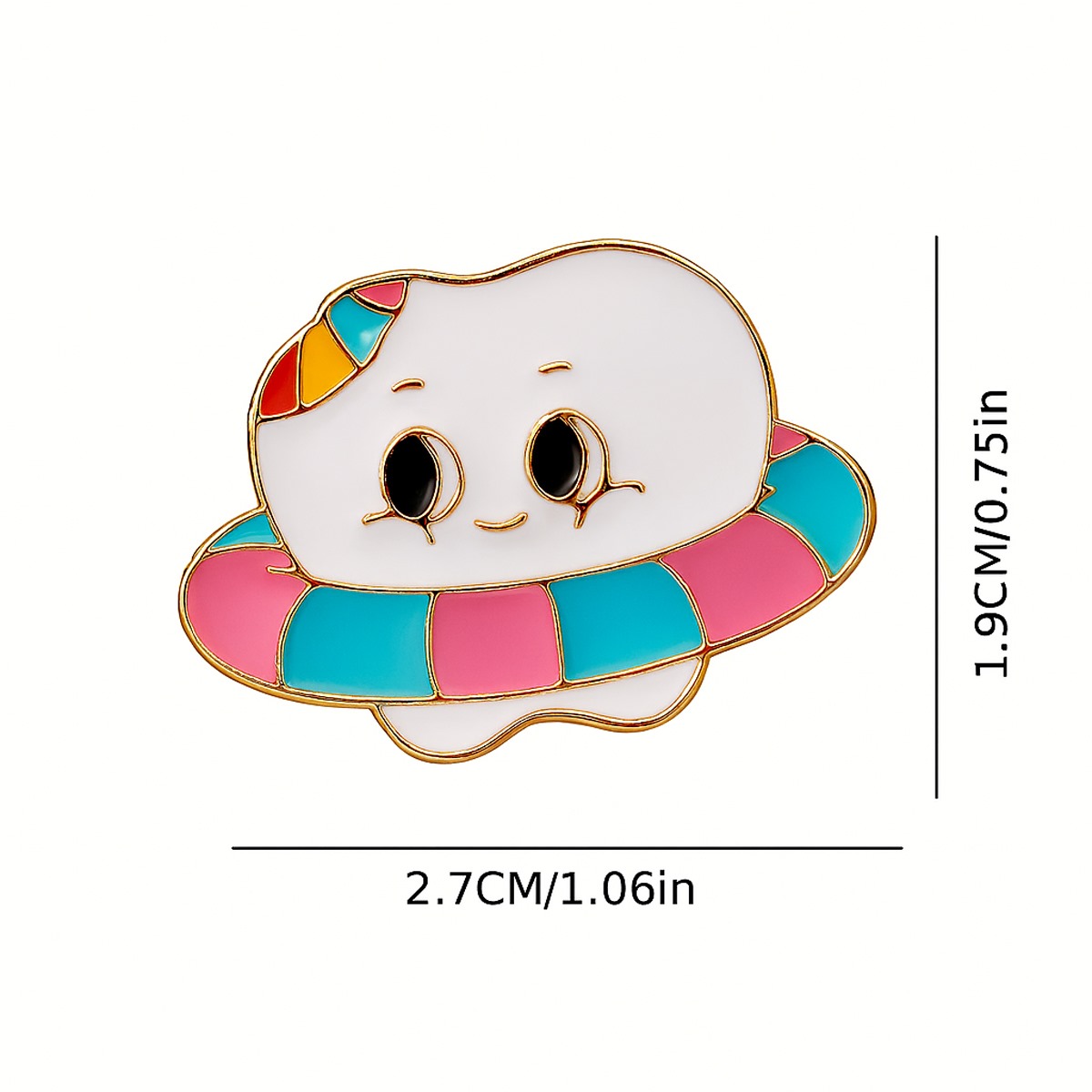 iDentical Tooth With Swim Ring & Cap Shape Brooch – Pack Of 1 (ZYR-7376)