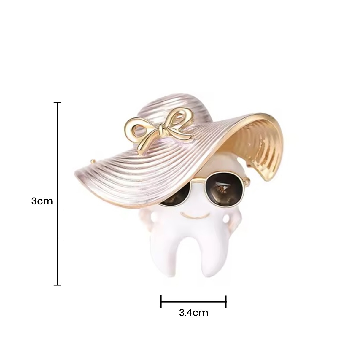 iDentical Tooth With Oversized Sun Hat Shape Brooch – Pack Of 1 (ZYR-7801)