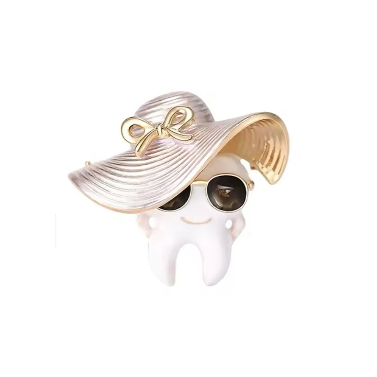 iDentical Tooth With Oversized Sun Hat Shape Brooch – Pack Of 1 (ZYR-7801)