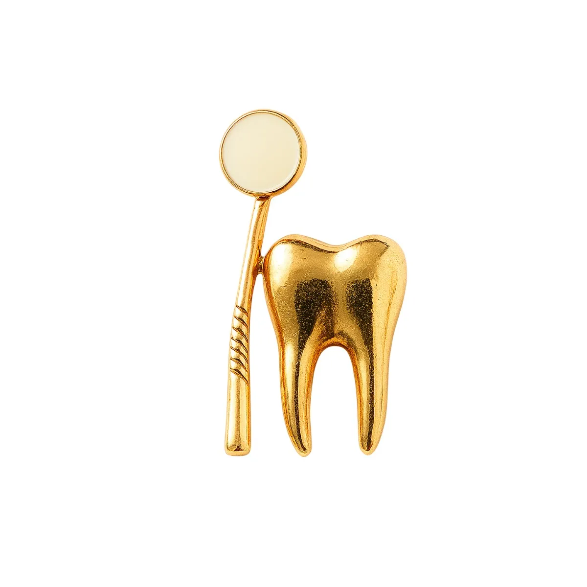 iDentical Golden Crown With Mirror Tooth Shape Brooch - Pack of 1 (ZYR-7422)