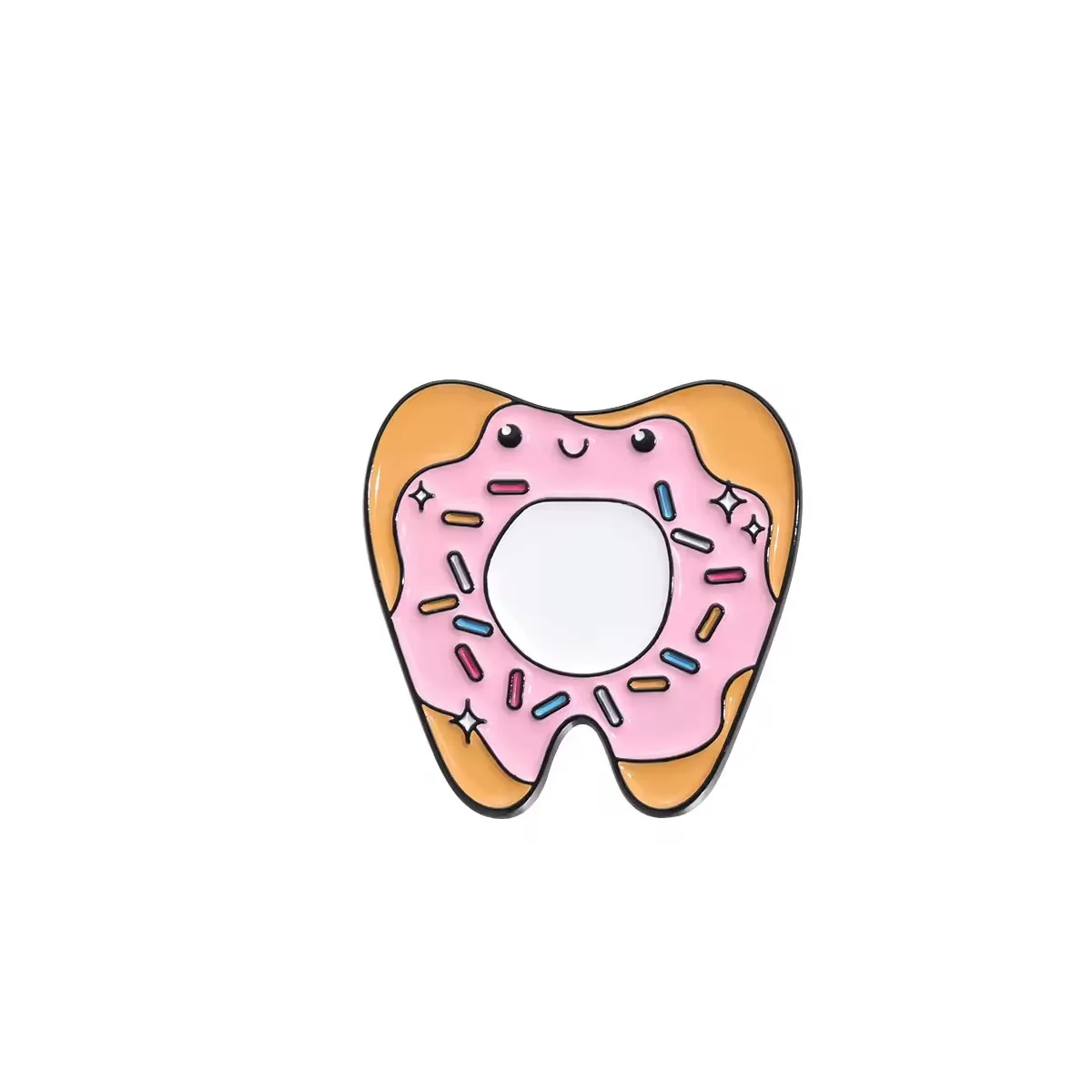 iDentical Donut Tooth Shape Brooch - Pack of 1 (ZYR-7370)